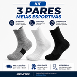 3 Pares de Meias Esportivas Premium